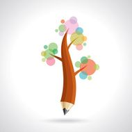 Pencil tree about education and growing Vector