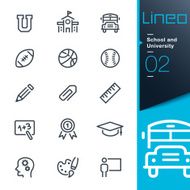 Lineo - School and University outline icons N2
