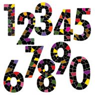 Creative brick number alphabet font style