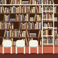 Reading Seat In Front Of A Huge Bookcase N11