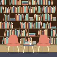 Reading Seat In Front Of A Huge Bookcase N12