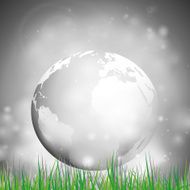 Abstract background of globe with grass vector illustration View at N7