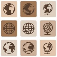 Vector Set of Globe Icons N3