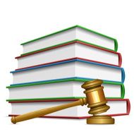 Gavel and books