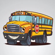 cartoon school bus character N2