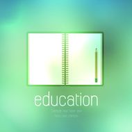 Open notebook with abstract background - Vector illustration