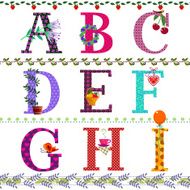 Letters of the alphabet from A to I