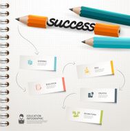 success concept infographic Colorful pencil crayons