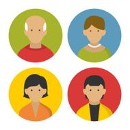 Colorful Peoples Userpics Icons Set in Flat Style Vector N2