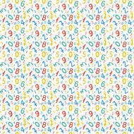 Seamless pattern with numbers for school design Abstract mathematics background