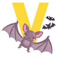 Alphabet V for Vampire Bat N2