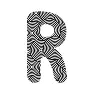 Circle pattern alphabet R