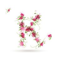 Floral letter K for your design