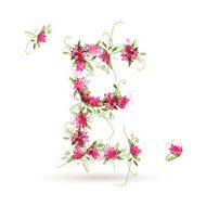 Floral letter E for your design