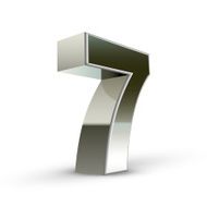 3d silver steel number 7 N2