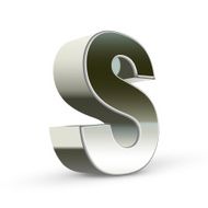 3d silver steel letter S
