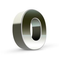 3d silver steel letter O N2
