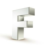 3d alphabet silver F