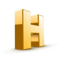 3d golden letter H N3