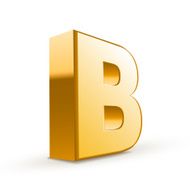 3d golden letter B N2