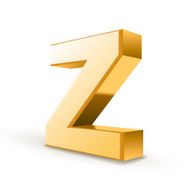 3d golden letter Z N2