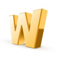 3d golden letter W N2