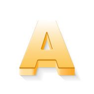 3d golden letter A