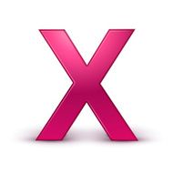 3d alphabet pink X