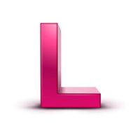 3d alphabet pink L