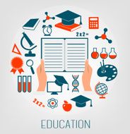 Flat design concept icons for education E-learning concept