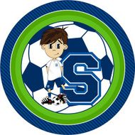 Cartoon Soccer Boy Learning Illustration N12