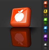 red apple 3D button design