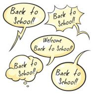 Vector Set of Cartoon Bubbles - Back to School