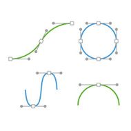 Bezier Curve Icons Set Designer work tools Vector N2