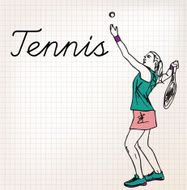 Tennis players sketch illustration