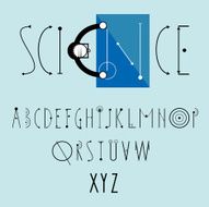 science logo vector with decorative font