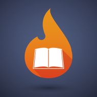 Flame icon with a book