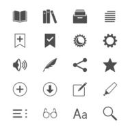 E-book reader flat icons
