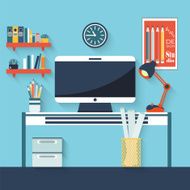 Workplace flat vector design