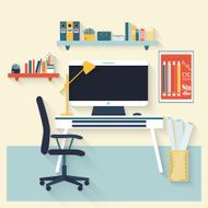 Workplace flat vector design N2