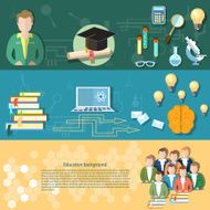 Science and education students exams online training banners