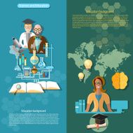 Science and education laboratory professor distance learning teacher banners