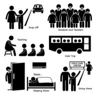 Child Daycare Center Pictogram Icons N2