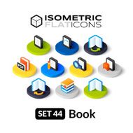 Isometric flat icons set 44
