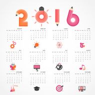 Calendar for 2016 on grey background Business education concept N2
