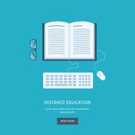 Flat design modern vector illustration icons set of online education N12
