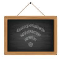 blackboard with wireless sign