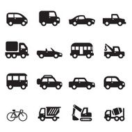 Sihouette car icons set