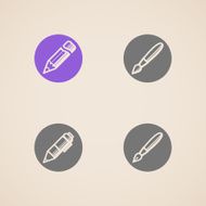 vector icons of drawing and writing tools