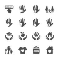 charity and donation icon set vector eps10 N2